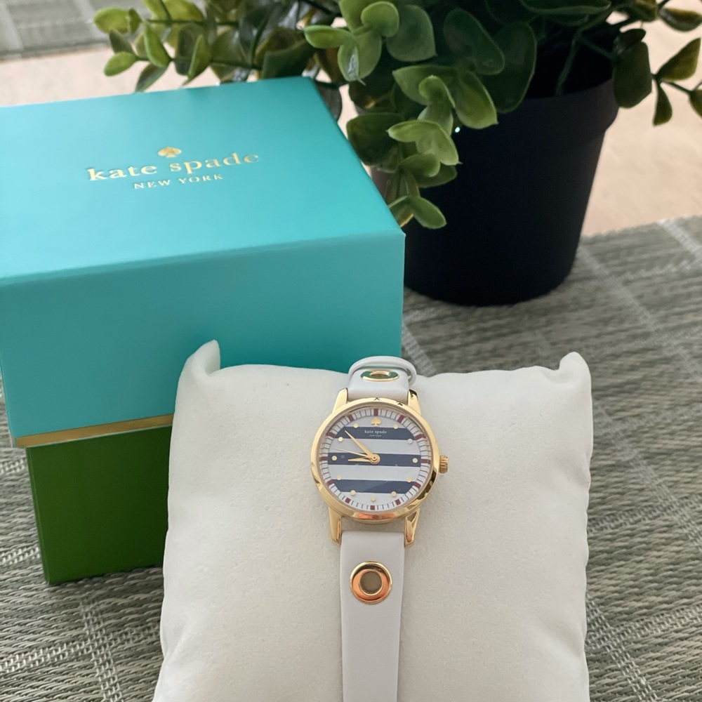 Kate Spade ♠️ Marine Stripe Leather Strap Watch